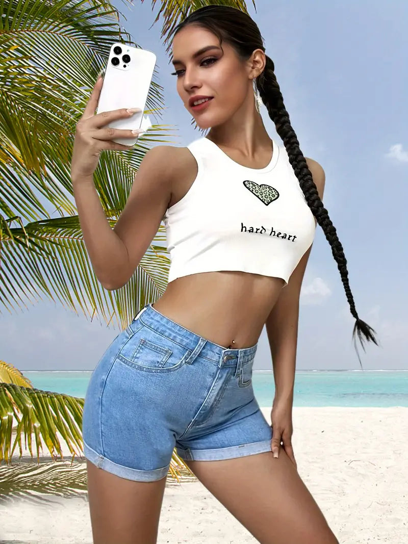 Women's Rolled-Hem Denim Shorts