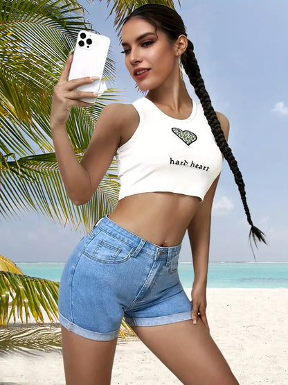 Women's Rolled-Hem Denim Shorts