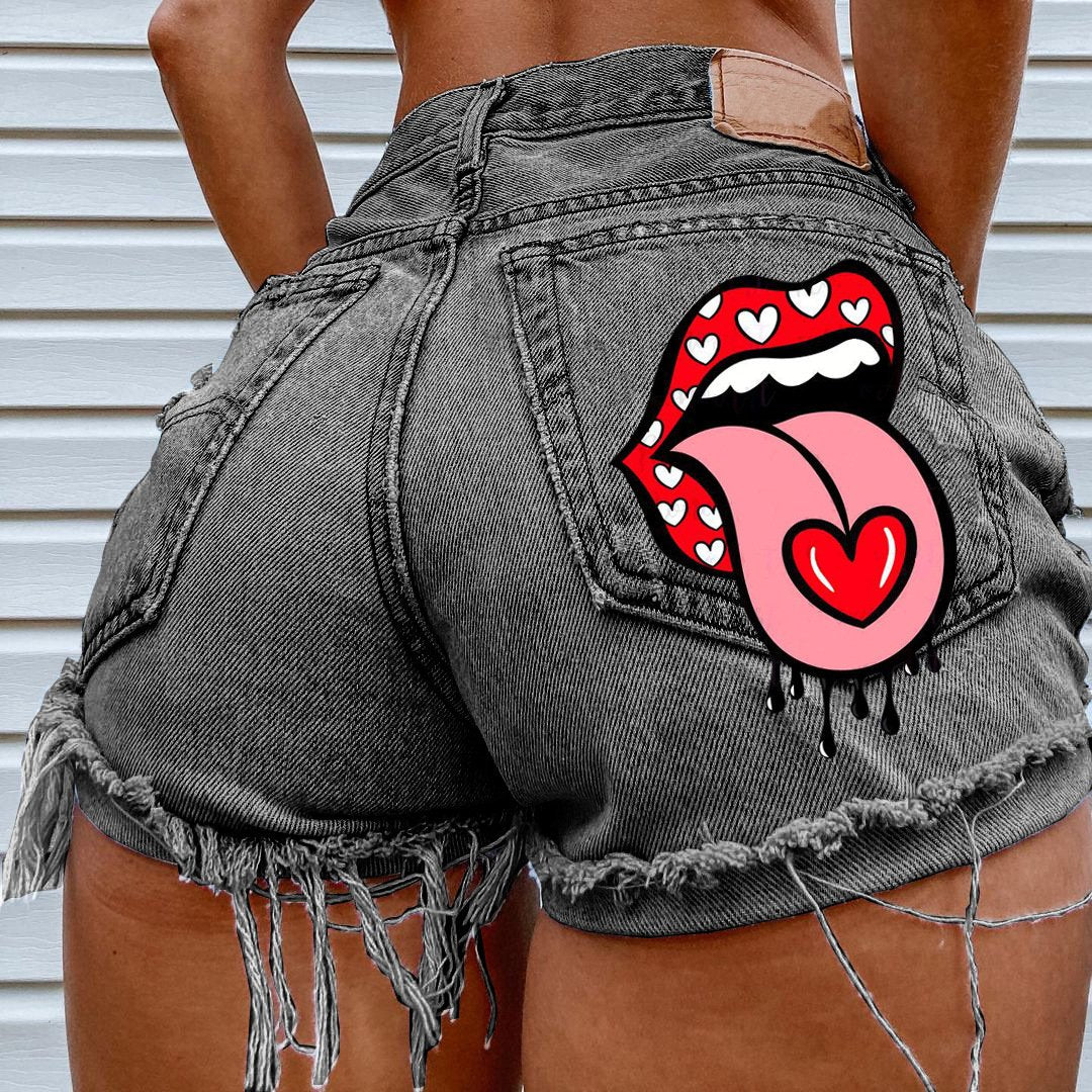 Women's Mid-Waist Denim Shorts