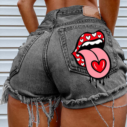 Women's Mid-Waist Denim Shorts
